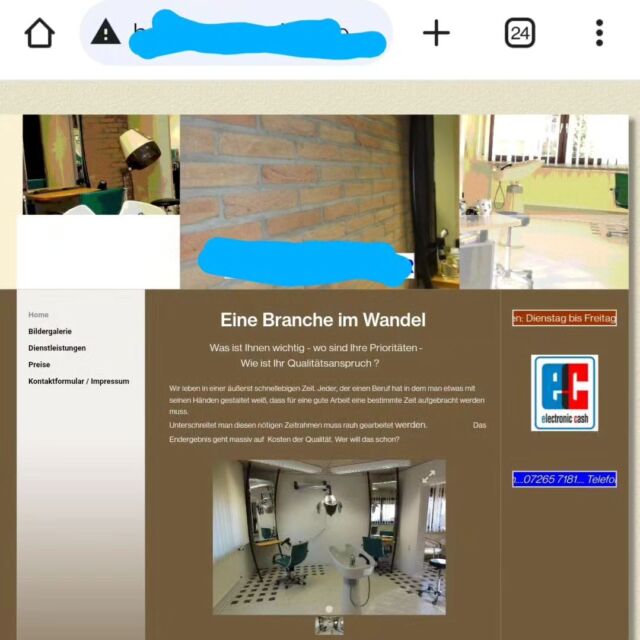 Friseure, Handwerker, Gastrobetriebe...was ist denn bei Euch los?

Ich war gestern und heute spontan auf der Suche nach einem Friseur in der Gegend und hier ist ein Auszug der Wall of Shame der.....nennen wir sie "Websites"..., die sich mir da durch dieses Internetz vor meine Augen erbrochen haben. 

Gemischt mit ein paar Screenshots von Hotels oder Handwerksbetrieben, an denen ich ebenfalls nicht vorbeisehen konnte. 🙈

Es war mal wieder alles geboten: weiße Seiten, uraltes Schlauch- oder Kasten-Layout (nicht zu verwechseln mit Bernd, dem bekannten Kastenbrot 🍞) aus dem Beginn des Internet-Zeitalters, "unsichere" Verbindungen durch fehlende oder abgelaufene SSL-Zertifikate, falsche Links, die ins Nichts und zu Fehlermeldungen führen, in Google veraltete Telefonnummern, Layout, das davon, dass man es auch auf diesen neumodischen Mobilgeräten (die sich wahrscheinlich eh nicht durchsetzen) nutzen können sollte, noch nie was gehört hat. 🙈📱🤷🏼‍♀️ Ich möchte weinen...

I get it - es läuft gerade ganz gut bei Euch. Ihr seid wahrscheinlich alle ausgebucht. Als potenzieller Neukunde rollen sich mir allerdings die Fußnägel hoch und ich projiziere den Look Eurer Website unbewusst direkt auf die Qualität Eurer Arbeit. In vielen Fällen wäre der erste Eindruck besser, wenn es einfach gar keine Website gäbe. 

Wenn jemand sein Meisterwerk wiedererkannt und Lust auf eine wertige, mobilfähige Website hat, darf sich gern melden. Für alle anderen: Wenn Deine Website so oder so ähnlich aussieht, möchte ich kein "Mimimi" hören über fehlende Kunden oder welche, die keine wertigen Preise zahlen möchten. 

Leute, das geht doch echt schöner! 
*
#website #friseur #handwerk #gastronomie #heidelberg #dielheim #angelbachtal #Sinsheim #wiesloch #webdesign #kundengewinnung #erstereindruck #marketing #hotels #restaurant #mittelstand #kleinunternehmen #handwerksbetrieb #mindstyle #neukunden #neukundengewinnung