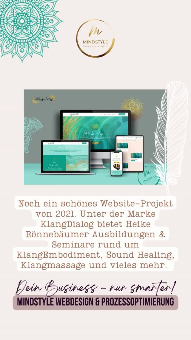 Heute möchte ich Dir die Website von Heike Rönnebäumer vorstellen. Unter der Marke @klangdialog bietet sie Ausbildungen, Seminare und Workshops rund um das Thema Klang an. Durch Klangreisen, Klangmassagen, KlangEmbodiment und vielen wunderbaren Ausbildungen sorgt sie für Harmonisierung auf allen Ebenen. 

Die kam zu mir, weil ihre alte Website einfach nicht mehr zu ihr passte. Sie wirkte farblos und wenig energetisch. Das sollte sich ändern. Ich habe ihr eine neue WordPress-Website aufgesetzt und ein komplett individuelles Design für sie kreiert, das nun ganz Heike widerspiegelt. 

Zudem war es Zeit für ein professionelles Terminbuchungssystem. Das haben wir direkt auf ihre Website integriert, so dass sich Kunden und Interessenten nun problemlos direkt einen der freien Termine online buchen können und Heike somit Zeit spart. 

Wie gefällt Dir der Look? Passt Deine aktuelle Website noch zu Dir?

Hi, ich bin Sandra – Website-Fee & Prozess-Nerd, damit DU mehr Zeit fürs Wesentliche hast!
Wenn Du Deine Website nicht nur schön, sondern auch smart haben möchtest, nur so semi-gut in Technik bist und Sichtbarkeit, Marketing, Technik und Deine Kunden unter einen Hut bekommen möchtest, ohne durchzudrehen, follow me!
⠀
👉 Hier teile ich meinen Content rund um:
Webdesign • WordPress • Brand Design • Wartung • Funnel • Automatisierung • Webshops • Mitgliederbereiche • KI • Prozessoptimierung • Business Real Talk und wie Du das Meiste aus Deiner Zeit raus holst, ohne an echter Verbindung zu verlieren.
⠀
💬 Lost in Sachen Technik und Du möchtest endlich wieder mehr Zeit haben, bevor Dir Dein Business über den Kopf wächst? Oder Du wünschst Dir einfach eine wertige Website, die die Qualität Deiner Arbeit und Deine Energie spiegelt? Schreib mir „Talk“ in die Kommentare, wenn Du ein kostenfreies Kennenlerngespräch möchtest, um gemeinsam zu schauen, ob wir ein gutes Match für Deinen nächsten Business-Schritt sind.
⠀
#mindstyle #zeitmanagement #businessskalieren #selbstständigefrauen #gründerin #wartung #websitesicherheit #unternehmerin #webdesign #branddesign #funnel #mitgliederbereich #umsatz #sichtbarkeit #ki #technikmentoring #wordpress
